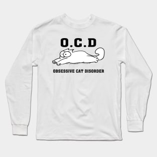 Ocd Obsessive Cat Disorder Simons Cat Funny Long Sleeve T-Shirt